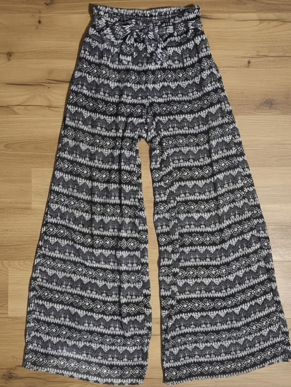Soulmates Black & White Wide-Leg Printed Palazzo Pants